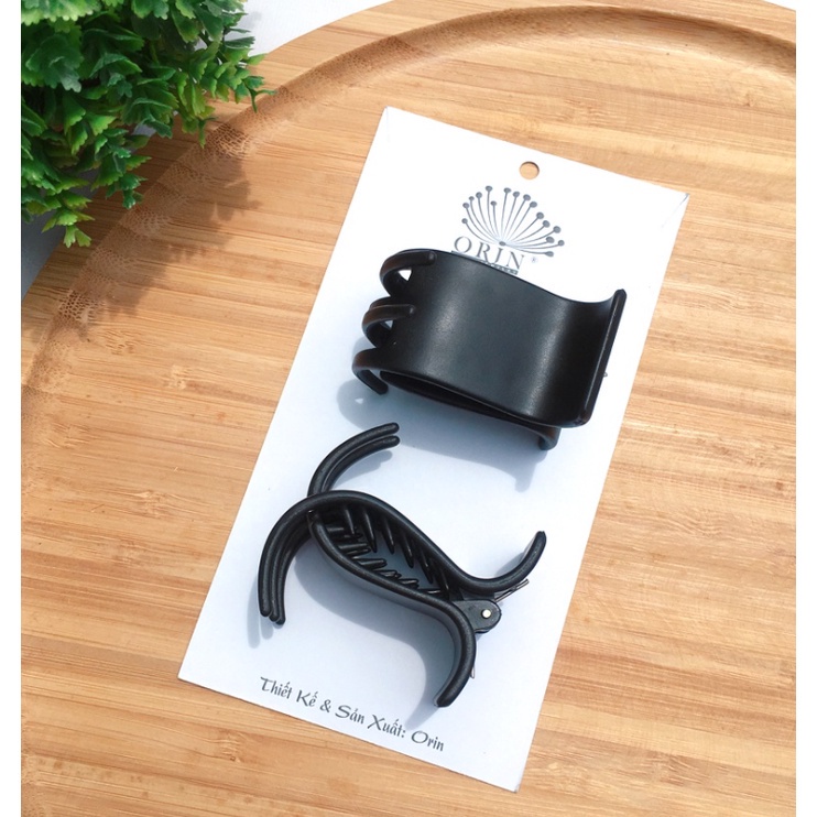Kẹp càng cua Kẹp tóc càng cua 3 răng và 5 răng , cặp tóc thiết kế đen nhám phong cách hàn quốc [set 12cái ]