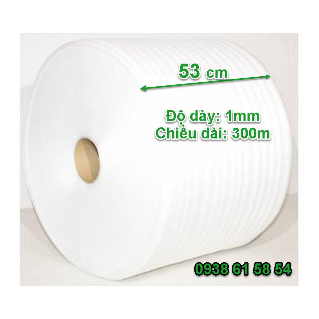 Cuộn Xốp PE Foam Dày 1mm Khổ Cao 50cm Dài 300m Gói Hàng