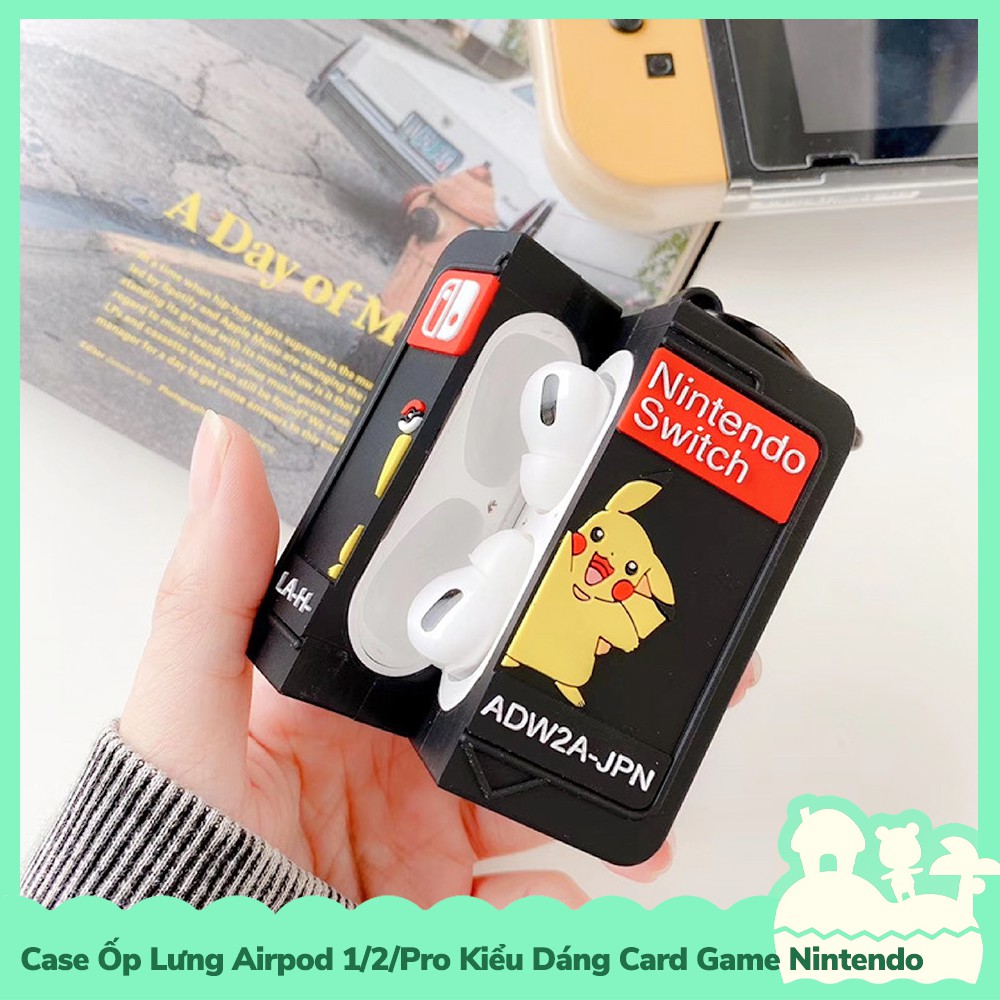 [Sẵn VN - NowShip] Case Ốp Lưng Airpod 1 / 2 / Pro Gel Silica Kiểu Dáng Băng Game Nintendo Switch Mario & Poke