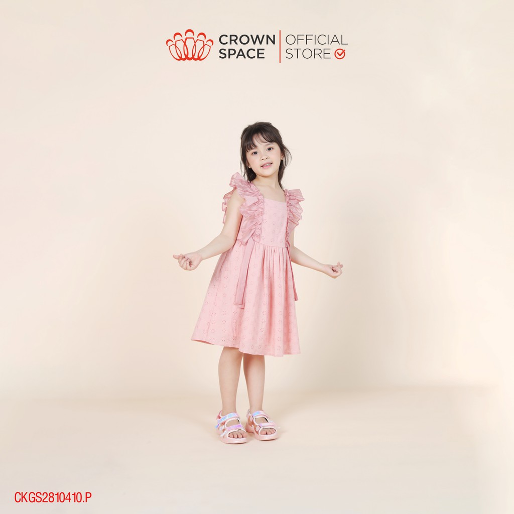 Váy hồng cho bé gái chính hãng Crown Space CKGS2810410.P