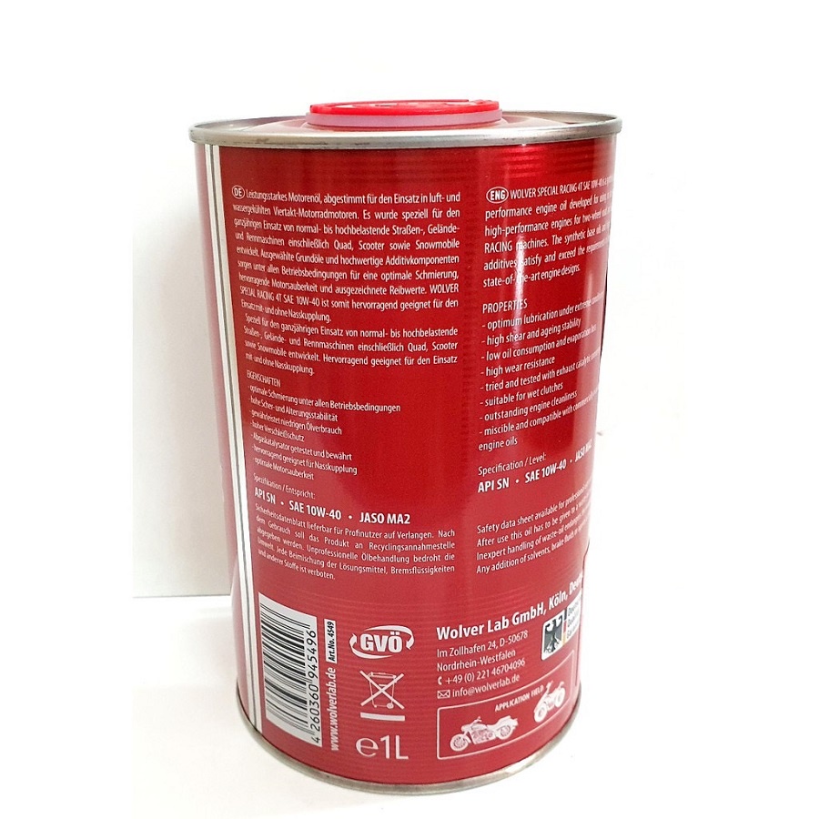 Nhớt siêu cao cấp Wolver Special Racing 10w40 cho xe số, côn tay, moto, tay ga..
