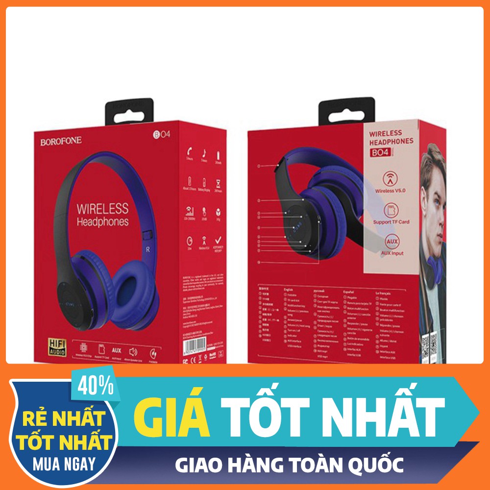 (TOP BÁN CHẠY) Tai Nghe ko Dây Bluetooth Borofone BO4 V5.0 xịn