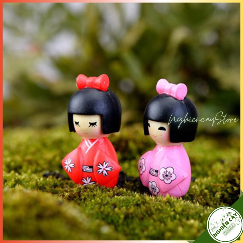 Phụ kiện Cô gái Kimono trang trí tiểu cảnh, cây cảnh, sen đá