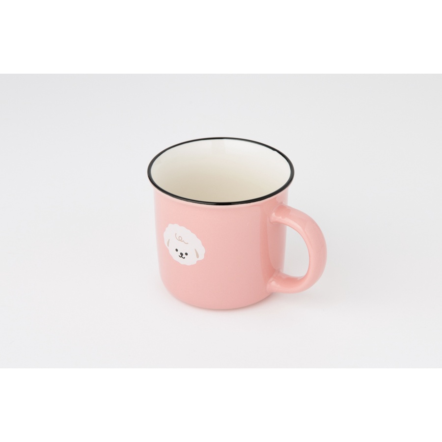 Cốc Tay Cầm ARTBOX Hàn Quốc Màu Hồng Dễ Thương Hình Nhân Vật Bichon