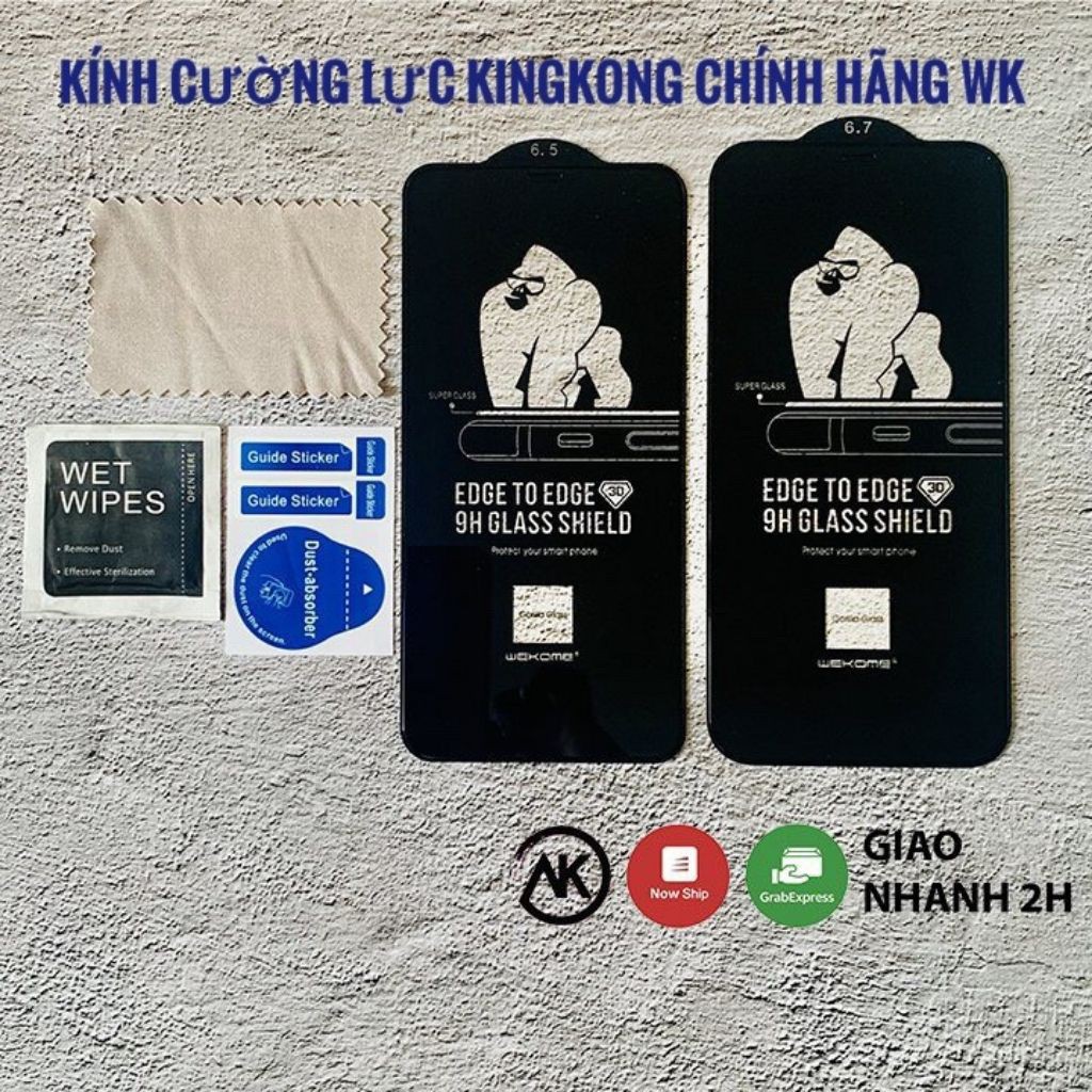 Kính cường lực Iphone KingKong 6plus/6s/6splus/7/7plus/8/8plus/plus/x/xr/xs/11/12/pro/max - Chống Va Đập