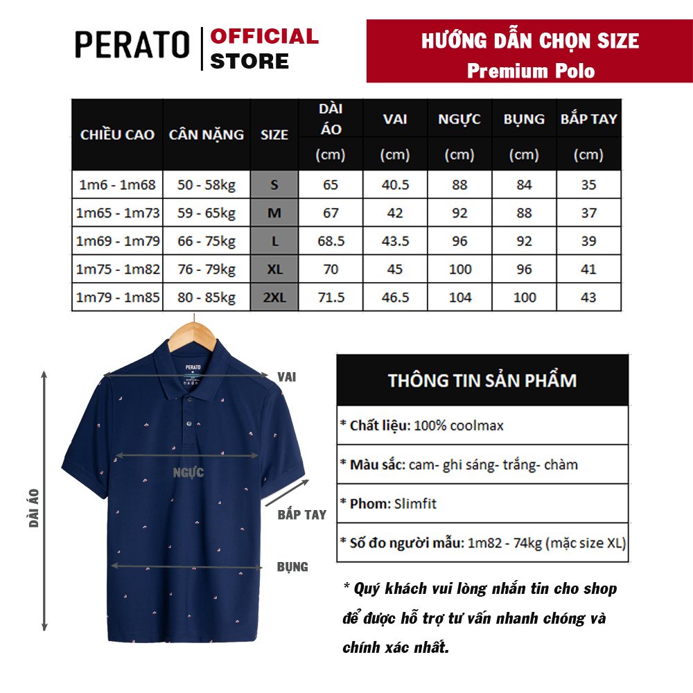 [MUA 2 GIẢM 20K] Áo Polo Nam PERATO (4 Màu), Vải Coolmax Cao Cấp Siêu Mát, Kiểu Dáng Trẻ Trung, Năng Động | BigBuy360 - bigbuy360.vn