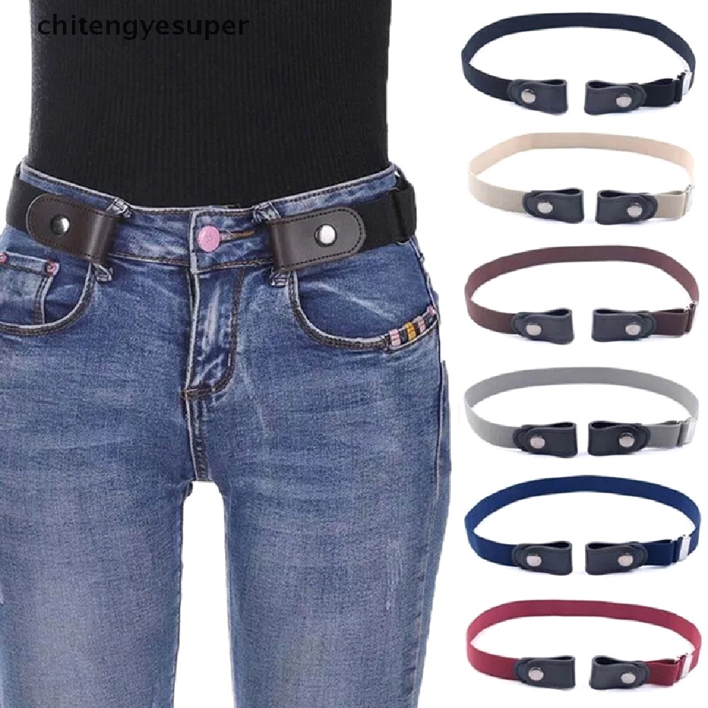 Chitengyesuper Unisex Buckle-Free Elastic Belts Invisible Belt for Jeans No Bulge Hassle Band CGS