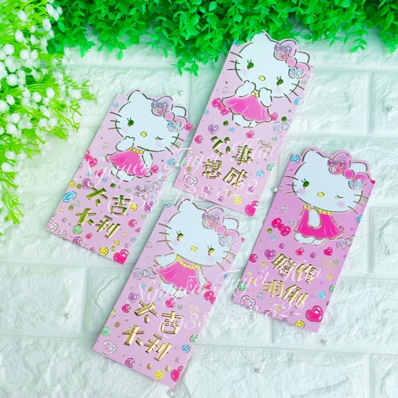 BAO LÌ XÌ 3D HỒNG KIM CƯƠNG HELLO KITTY