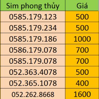 Sim số đẹp 4g Vietnamobile