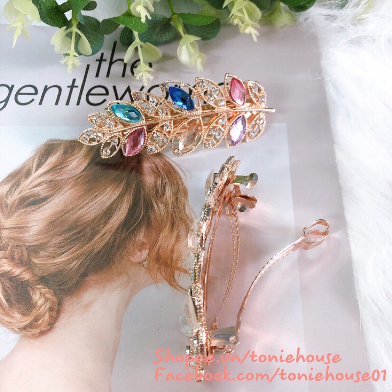 Kẹp đuôi tóc hình chiếc lá thanh lịch cho nữ để