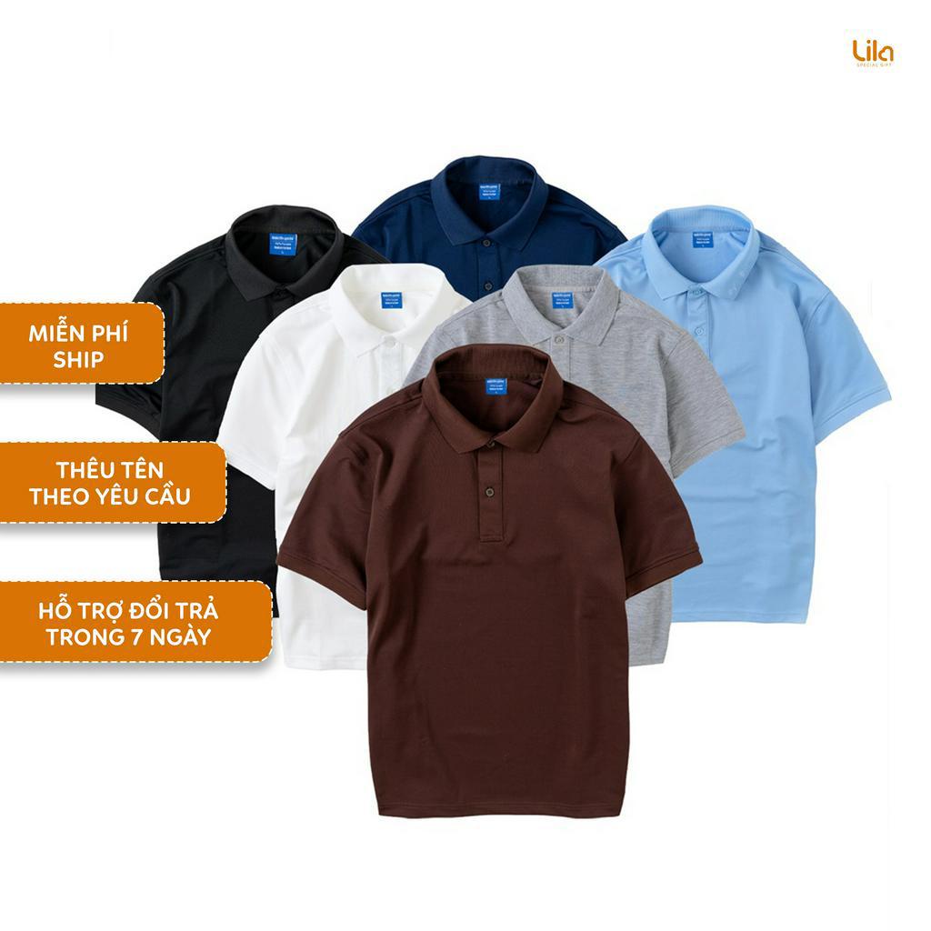 Áo POLO nam TRƠN cổ bẻ basic đẹp vải cá sấu COTTON giữ form bền bỉ, chống nhắn, thời trang nam cao cấp - LILA