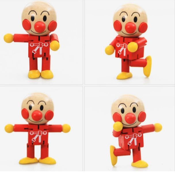 Búp bê Anpanman khớp gỗ biến dạng nhiều tư thế