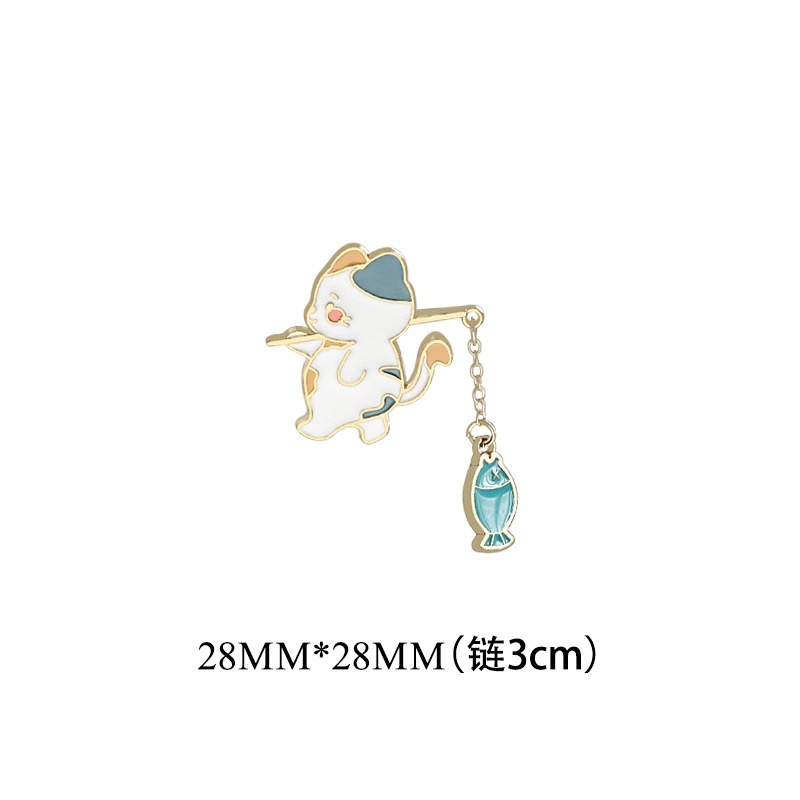Huy Hiệu Cài Áo Hình Mèo Hoạt Hình Sáng Tạo Dễ Thương