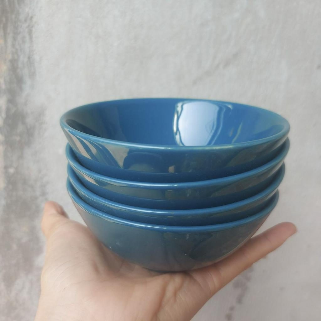 Bộ 6 Chén Sứ Pastel Xanh Tráng Men Cao Cấp - Bát Ăn Cơm, Chén Cơm - Dày Đẹp Chắc Tay