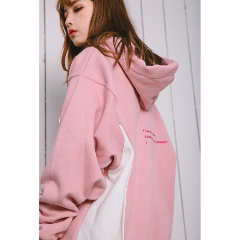 Áo Hoodies tay dài hoạ tiết chữ in phong cách Hàn Quốc