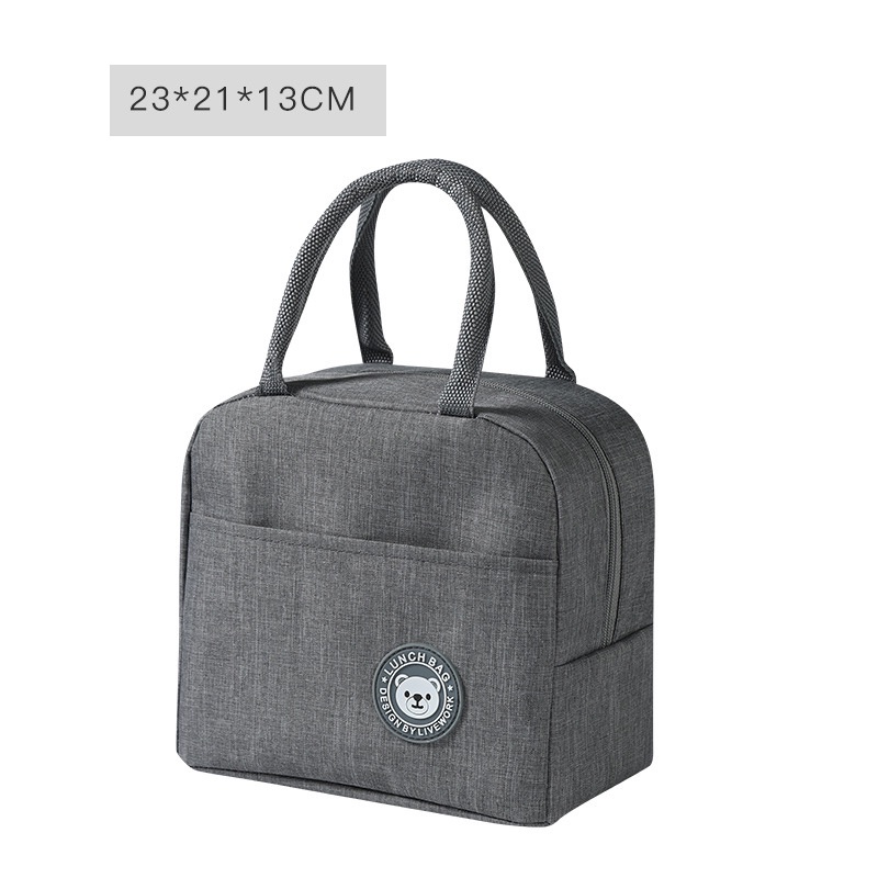 Túi Đựng Hộp Cơm Giữ Nhiệt Vải Trơn Chống Thấm Nước Lunch Bag Tiện Dụng