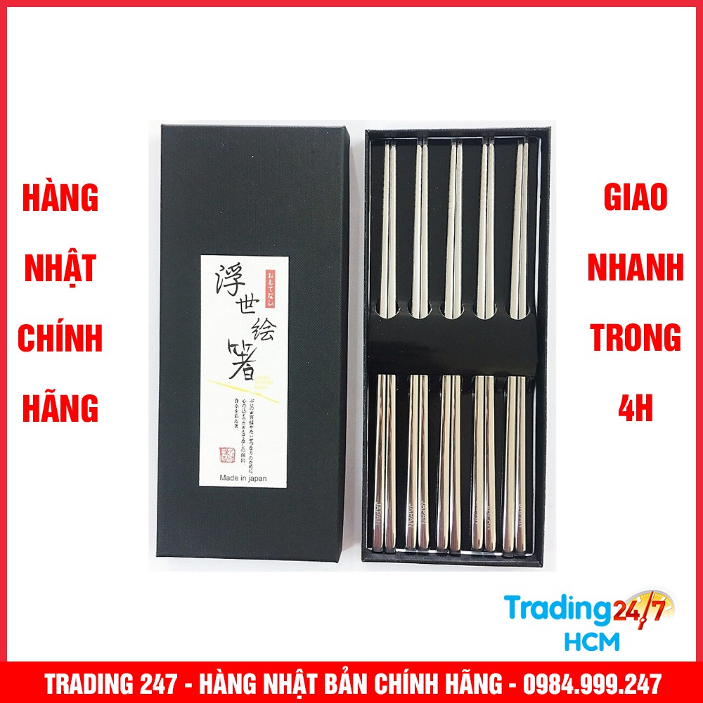 [Giao hàng HCM - 4h ] Bộ 5 Đôi Đũa Inox Đặc Ruột Chính Hãng Seki NỘI ĐỊA NHẬT BẢN