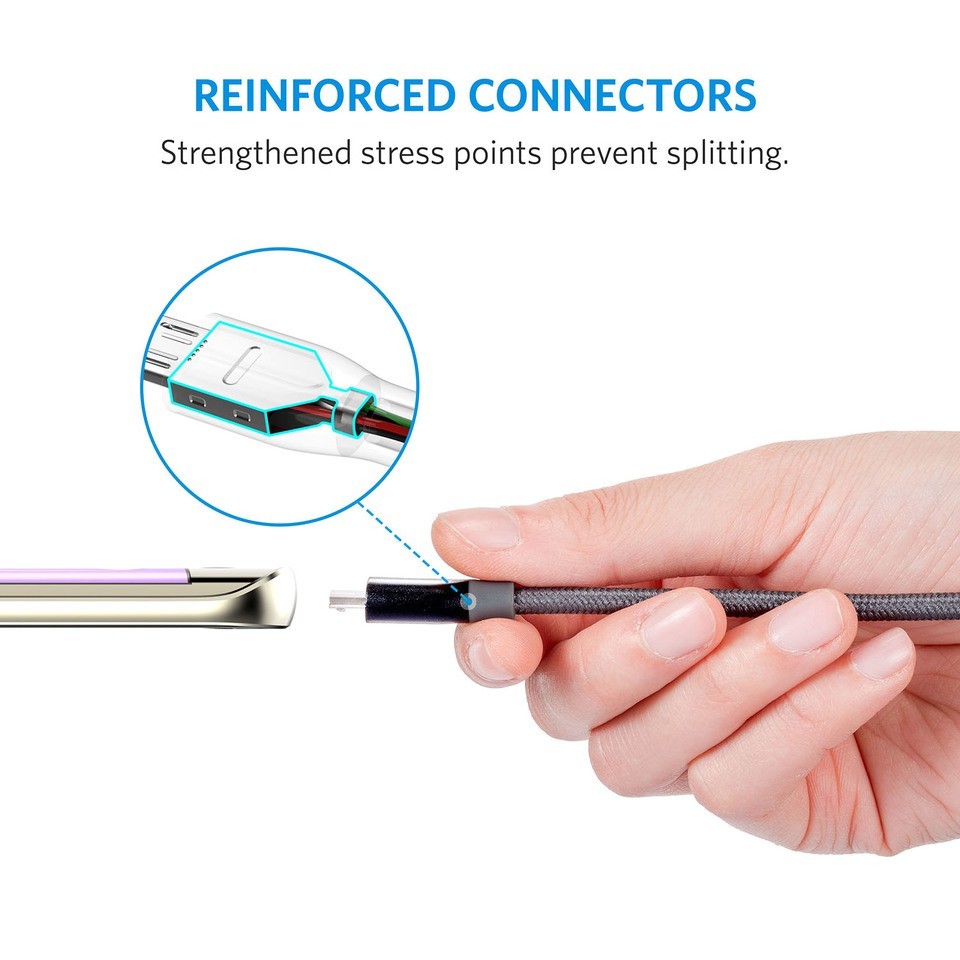 Cáp siêu bền nylon ANKER PowerLine+ Micro USB dài 1.8m -  - A8143 LAMINO
