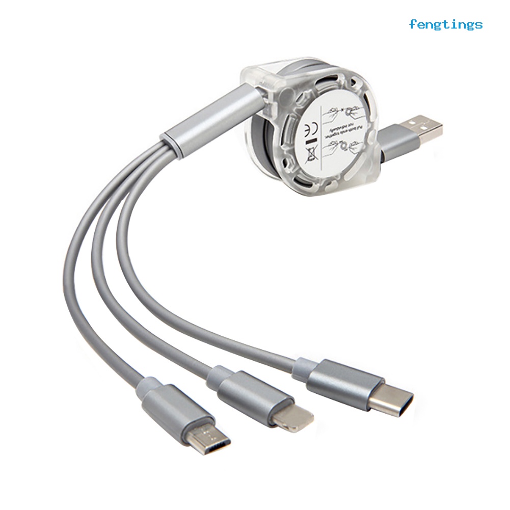 Cáp sạc nhanh 3 trong 1 USB Type C 2A thích hợp cho iPhone Android