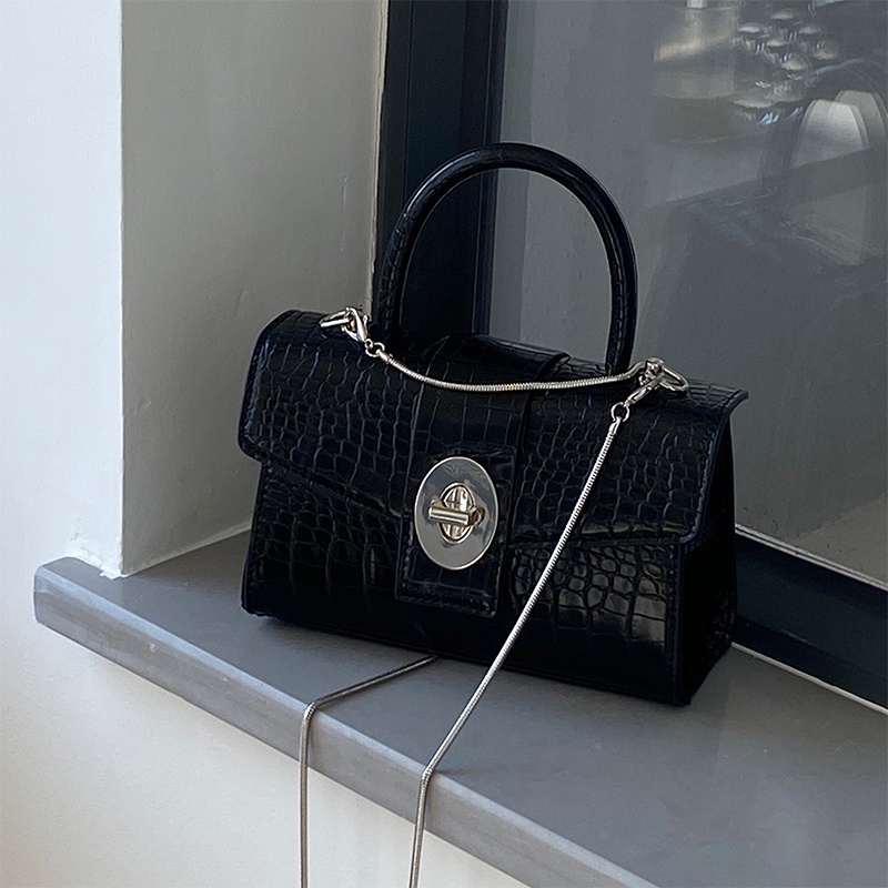 Túi Đeo Vai Dáng Vuông Nhỏ Vân Da Cá Sấu Thời Trang Cao Cấp Cho Nữ