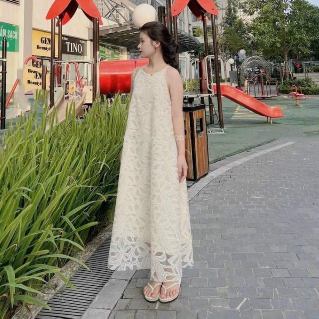 Váy bầu hai dây dáng dài thời trang thiết kế xinh xắn mặc đi chơi dự tiệc đi biển M576 Mom and Baby