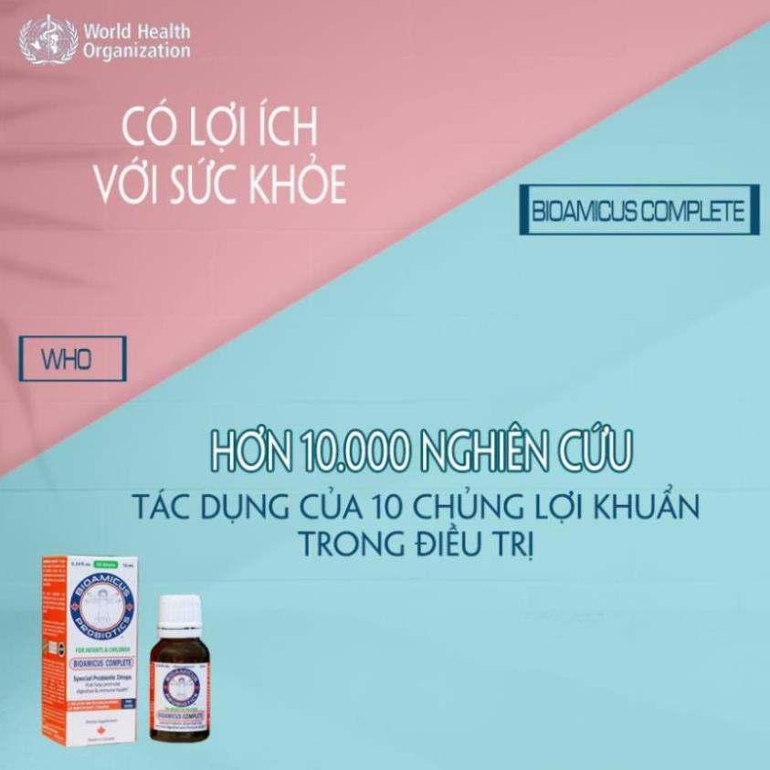 Men vi sinh Bioamicus Complete Siro Tăng đề kháng Men tiêu hoá cho bé hộp 10ml