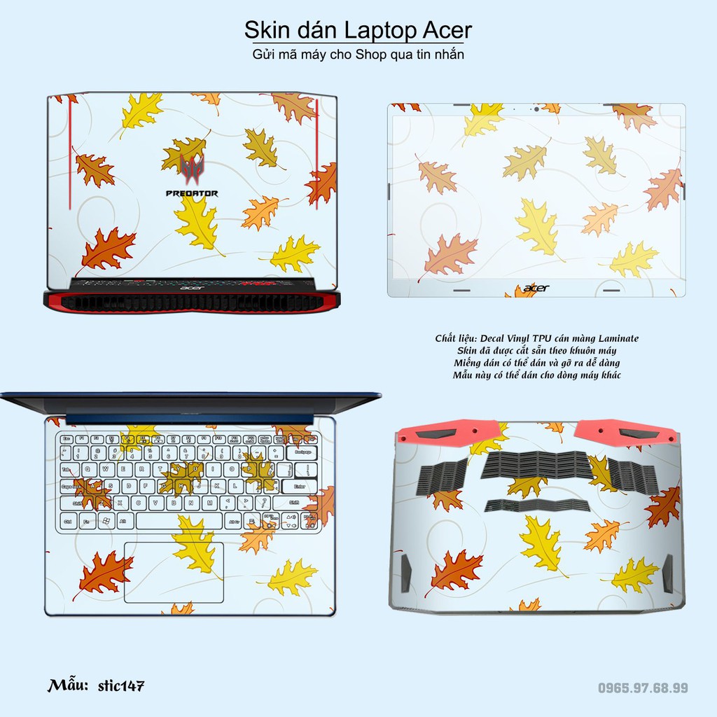 Skin dán Laptop Acer in hình Hoa văn sticker _nhiều mẫu 24 (inbox mã máy cho Shop)