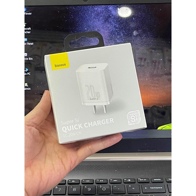 Cốc Sạc Nhanh Baseus Super Si💎QC 3.0 + PD 20W💎Củ Sạc Đầu Ra Type-C Kích Thước Nhỏ Gọn Dành Cho Android/ iPhone 12 ProMax