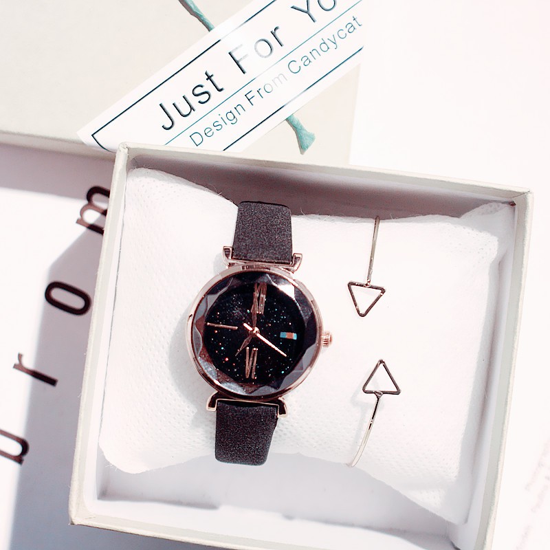 Đồng hồ nữ 1102 dây da lộn mặt tròn 3D | BigBuy360 - bigbuy360.vn