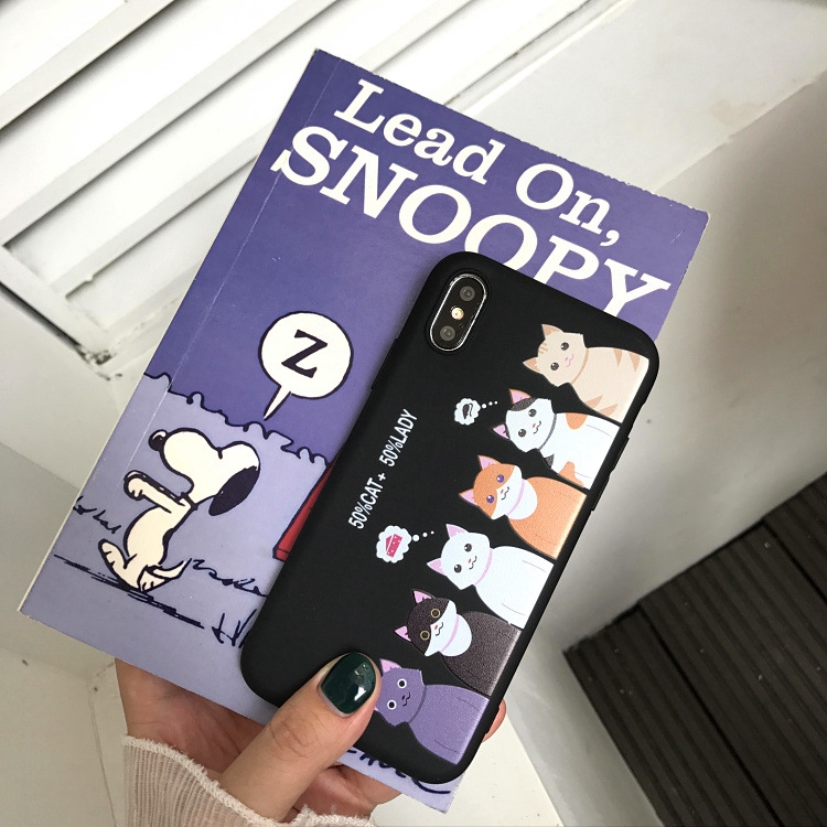 Ốp lưng điện thoại nhựa mềm iPhone 6 6S 7 8 6plus 7plus 8plus X XS SE 2020 màu đen hình dấu chân mèo | BigBuy360 - bigbuy360.vn