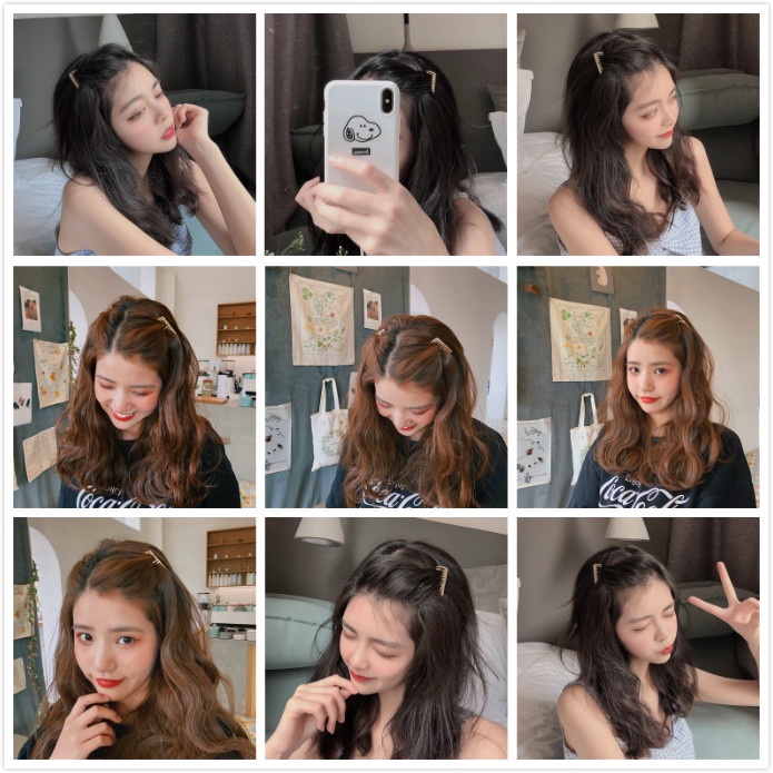 Set 2 Kẹp Tóc Kim Loại Không Tạo Kiểu Sáng Tạo Cho Nữ