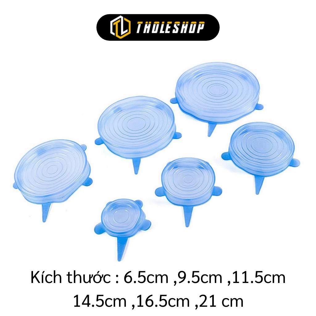 [SGD] Nắp Đậy Thực Phẩm - Bộ 6 Miếng Silicon Bọc Thực Phẩm, Màng Bọc Bảo Quản Thức Ăn 4167