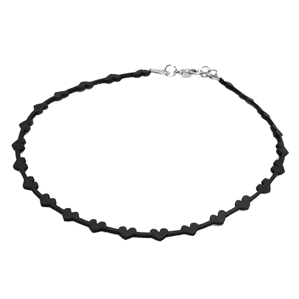 Vòng cổ choker màu đen phối mặt hình trái tim phong cách Hàn Quốc thời trang cao cấp