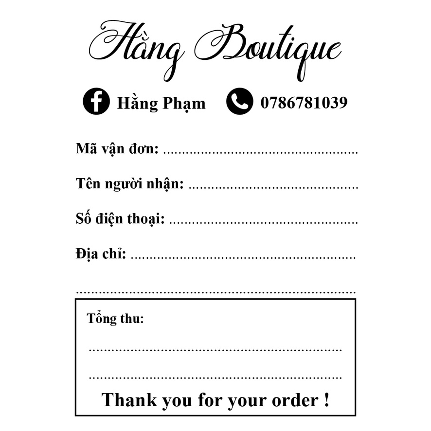 Set 100 Tem vận chuyển in sẵn 75x100mm thiết kế theo yêu cầu có keo dính bóc ra dán ngay. Hóa đơn nhiệt IN SẴN 75x100mm