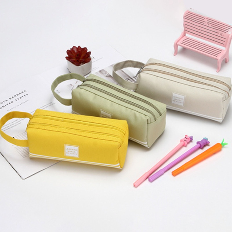Túi Đựng Bút Bằng Vải Canvas Sức Chứa Lớn Sắp Xếp Gọn Gàng Cho Học Sinh / Văn Phòng