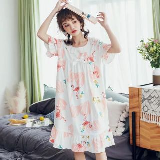Váy bầu cotton mặc nhà đáng yêu