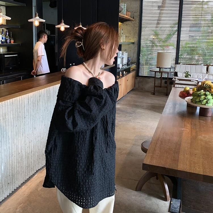 Áo Trễ Vai Dáng Rộng Cột Dây Thời Trang Xuân Hè Mới Cho Nữ