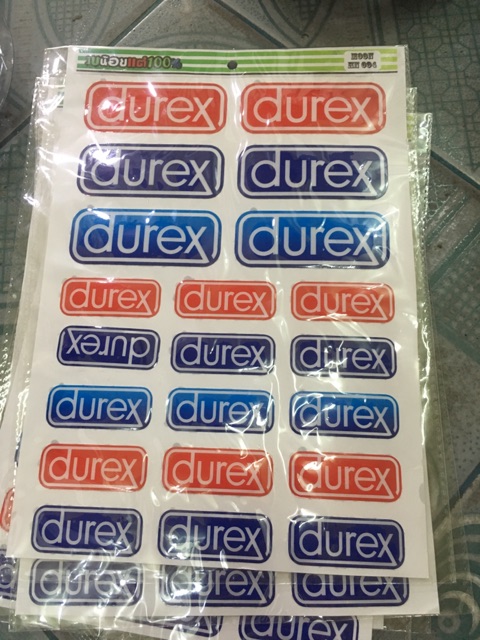 Tem nổi chữ durex có 3 màu