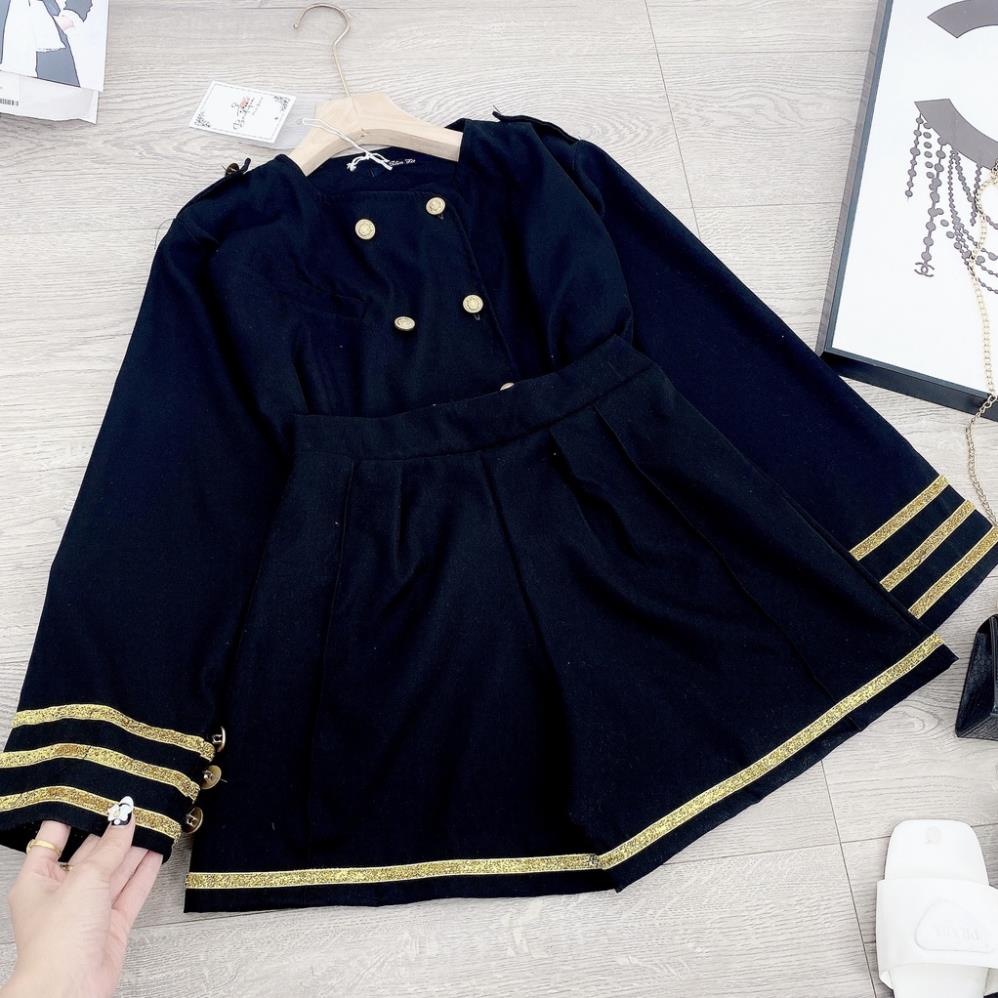 [ 𝐅𝐑𝐄𝐄 𝐒𝐇𝐈𝐏 ] SÉT ÁO 2 HÀNG CÚC VIỀN NHŨ VÀNG MIX QUẦN SOOC