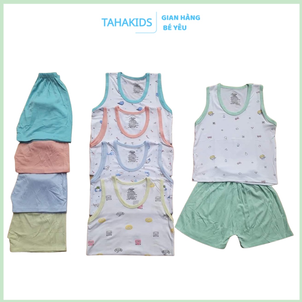 Bộ ba lỗ bé trai , bé gái Bộ thun lạnh cho bé Avaler Quần áo trẻ em mùa hè TahaKids
