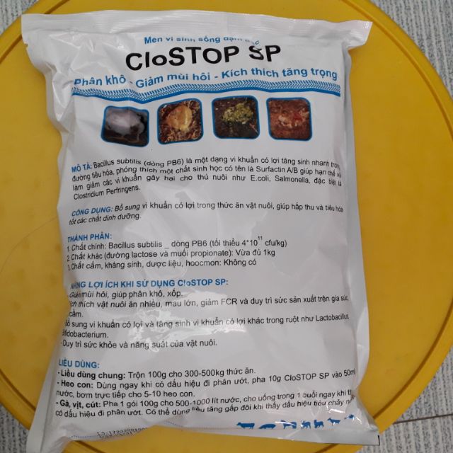 Clostop kg. Phân khô - Giảm mùi hôi - Kích thích tăng trọng