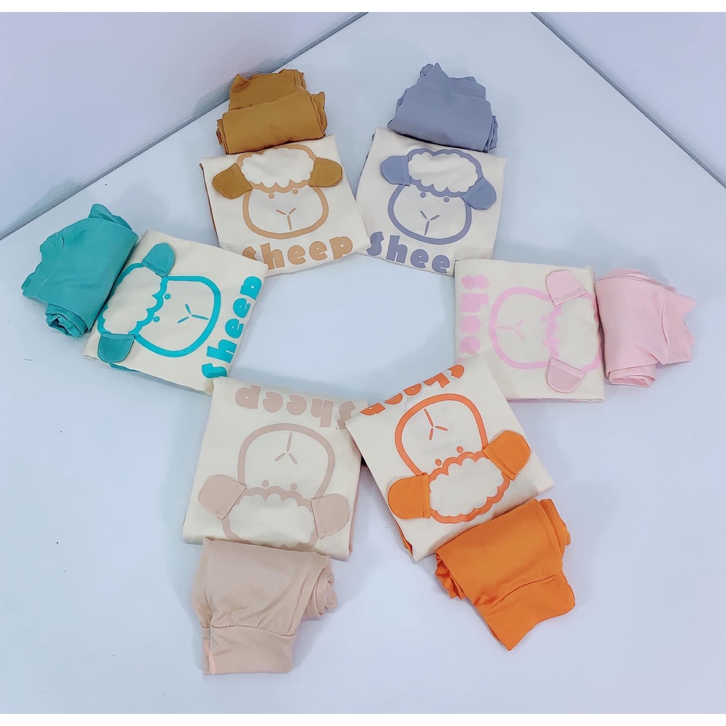 Bộ Dài Tay THUN LẠNH MINKY MOM in hình Cừu Cute Cho Bé, Bộ quần áo dài tay cho bé trai bé gái từ 5-18kg