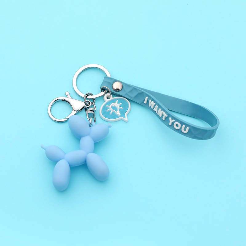 Móc Khóa Hình Chú Chó Và Bong Bóng Dễ Thương Phong Cách Hàn Quốc