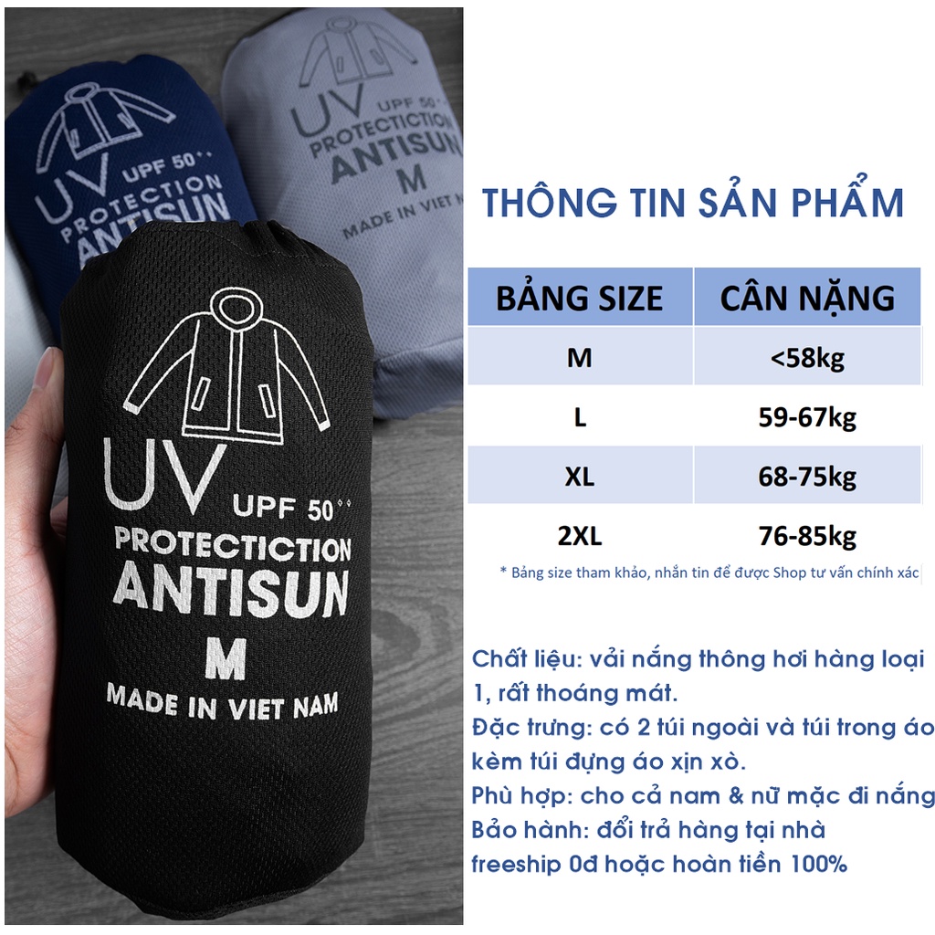 Áo chống nắng nam nữ Thông Hơi TURATY áo khoác đi nắng ngắn cao cấp chống tia uv cho nam giới và nữ mẫu mới nhất hè 2021