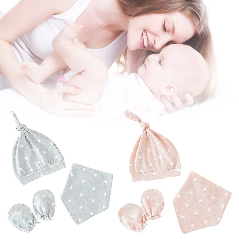 Bộ Găng Tay Và Mũ Yếm Mềm Mại Tiện Dụng Cho Bé