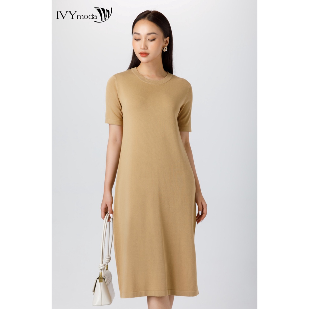 Đầm len nữ dáng suông IVY moda MS 42B8863