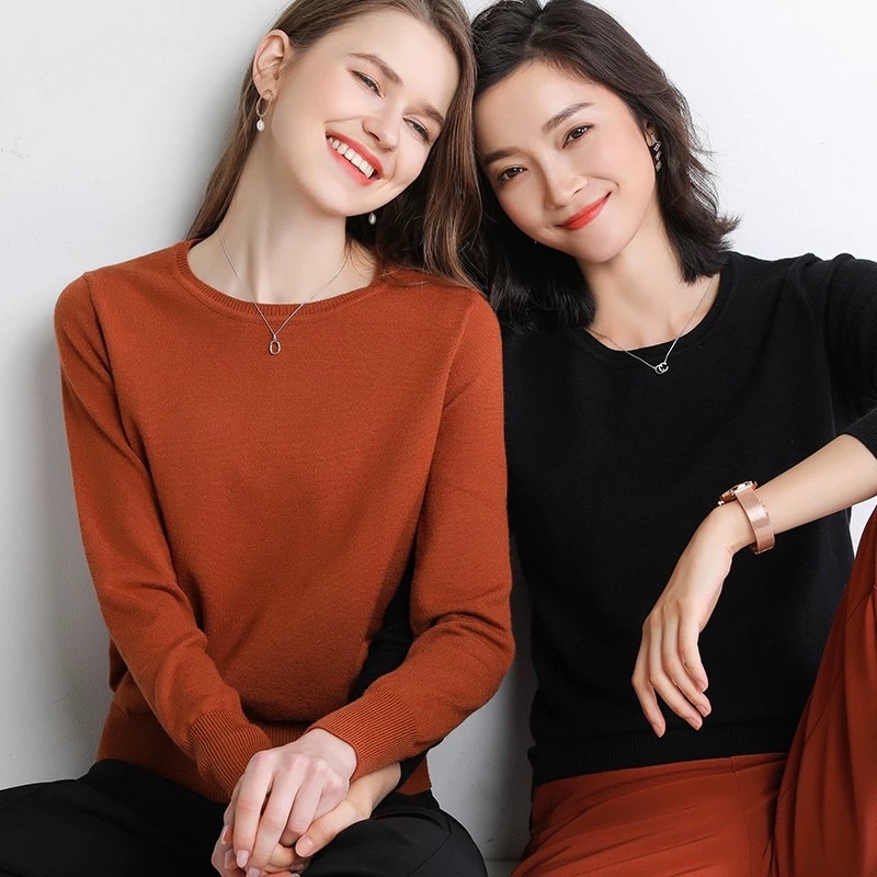 Áo len nữ cổ tròn FREDY  dài tay giữ ấm, chất mềm mịn, co giãn cực tốt A120 | BigBuy360 - bigbuy360.vn