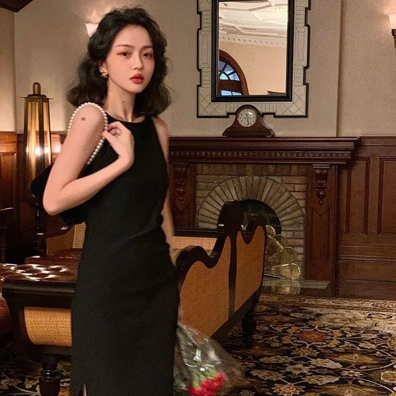 Đầm Lửng Không Tay Cổ Tròn Hở Vai Thời Trang Mùa Hè Hàng Mới Dành Cho Nữ