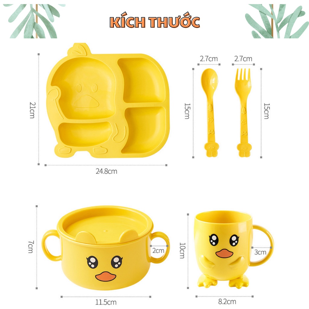 Khay Ăn Dặm 6 Món Hình Cua Và Vịt Đáng Yêu An Toàn Cho Bé Bằng Lúa Mạch