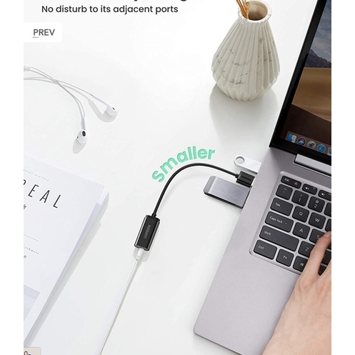 Card sound USB 2.0 to 3.5mm Mic & Loa Ugreen 10330 cao cấp